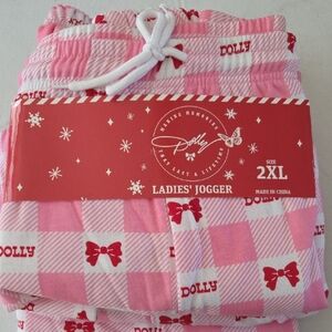 Dolly Pink Plaid & Bow Print Pajama Bottoms
